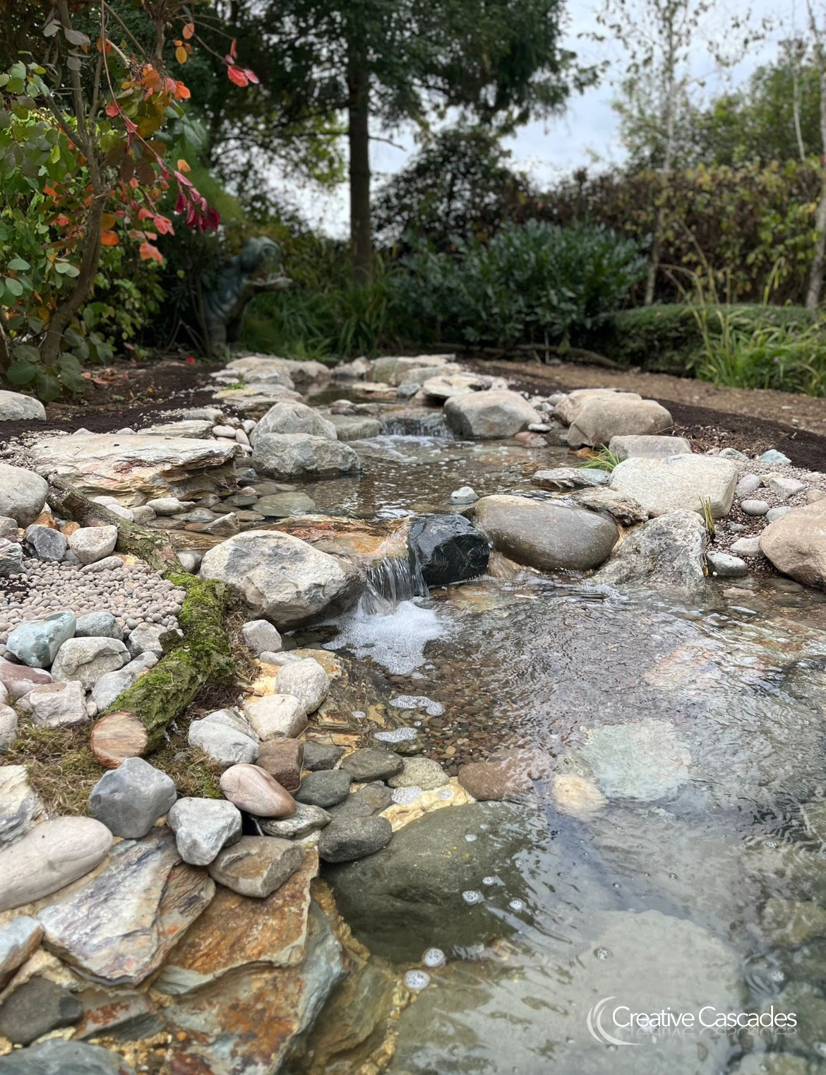 Cascades built in October 2025, ready for spring planting.  - Landscaping and Water Features -  Creative Cascades